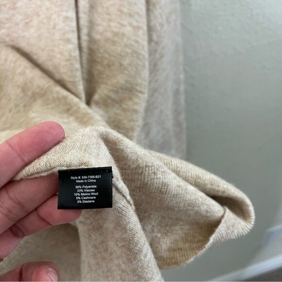 Jenni Kayne Oversized Crewneck Sweater Cream Womens Size M - Picture 6 of 6